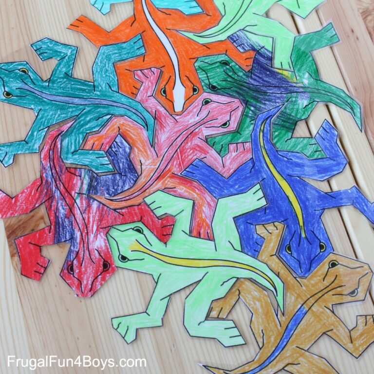 Print and Color Tessellation Puzzles for Kids - Frugal Fun For Boys and ...