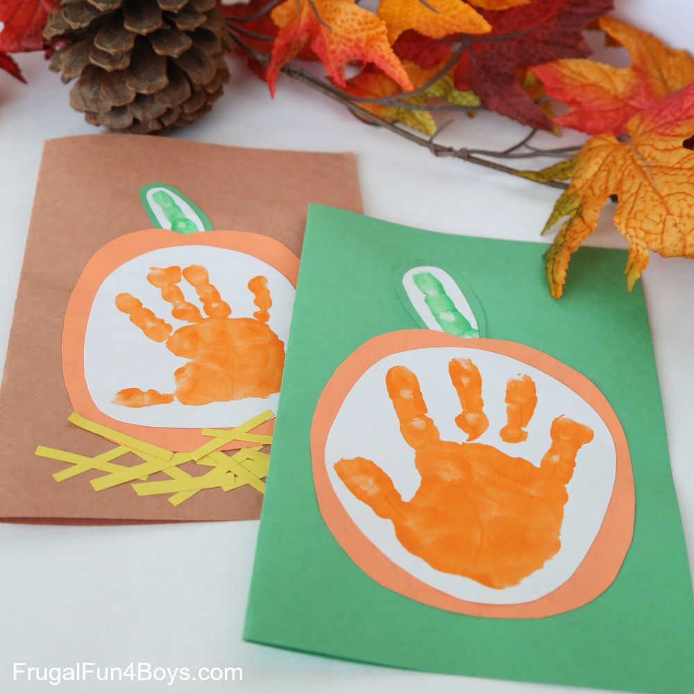 Little Pumpkin Fall Handprint Cards - Keepsake idea!