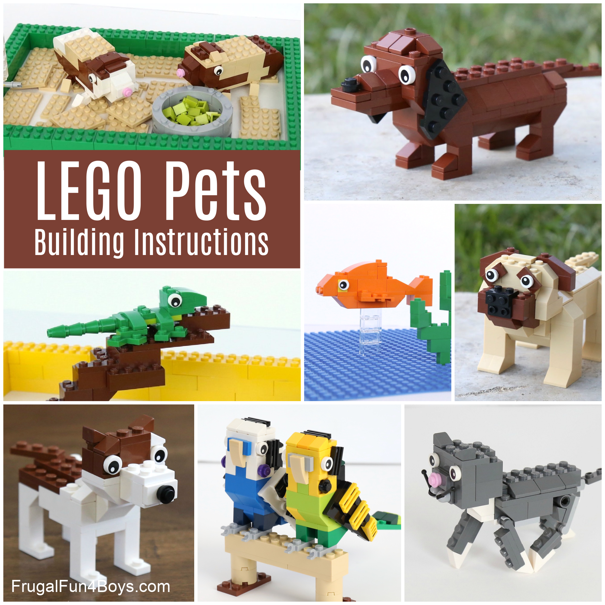 LEGO Pets! Building Instructions for Dogs, Cats, Guinea Pigs, and More! -  Frugal Fun For Boys and Girls