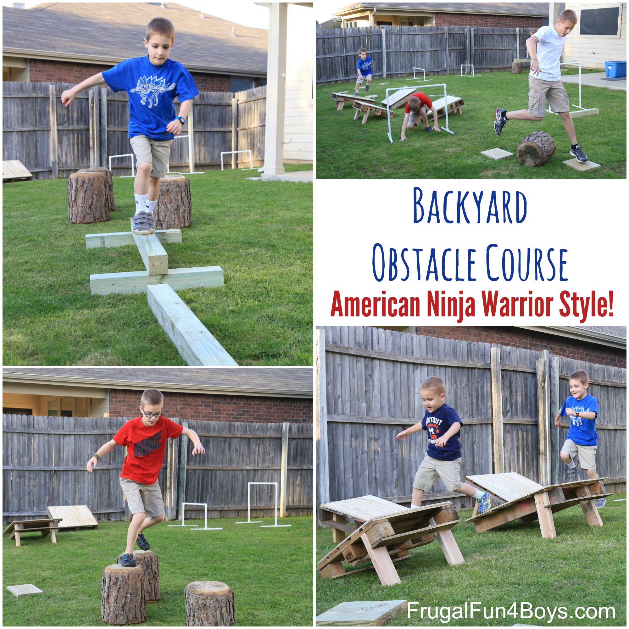 American Ninja Warrior Backyard Obstacle Course Frugal Fun For