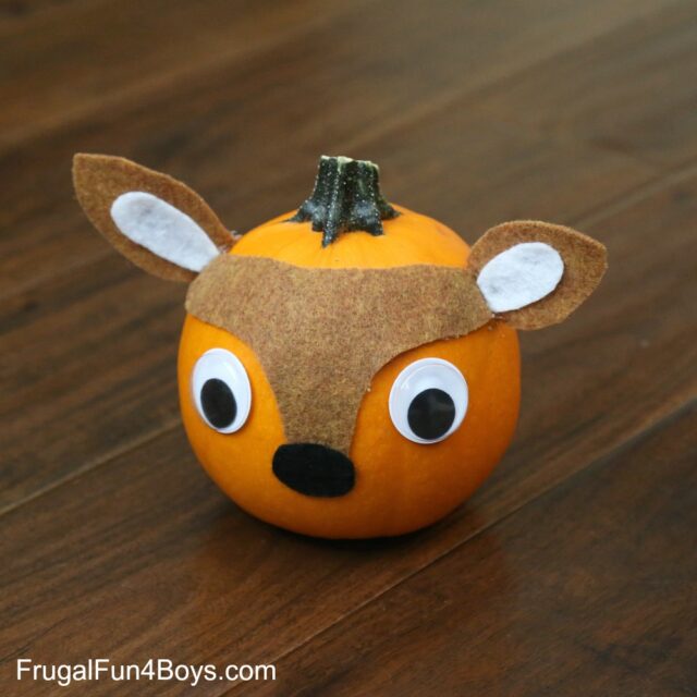 Woodland Animals Felt Decorated Pumpkins - Frugal Fun For Boys and Girls
