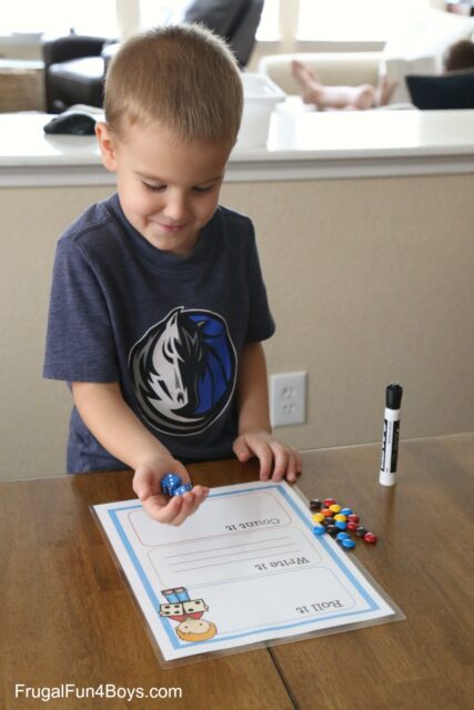 Printable Roll it, Write it, Count it Mats - Frugal Fun For Boys and Girls