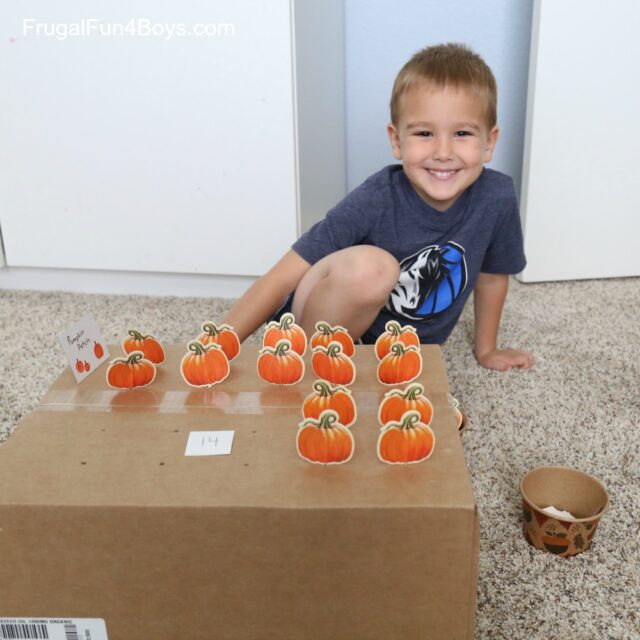 Pumpkin Patch Fine Motor and Counting Game - Frugal Fun For Boys and Girls