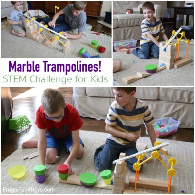 Marble Trampolines!  A Fun Engineering Challenge for Kids