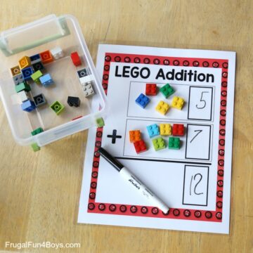 LEGO Addition Mats Printable Math Activity - Frugal Fun For Boys and Girls