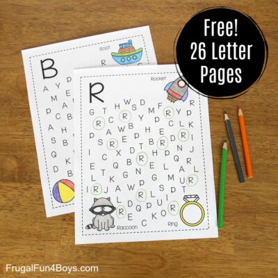 Printable Alphabet Letter Search and Find Pages