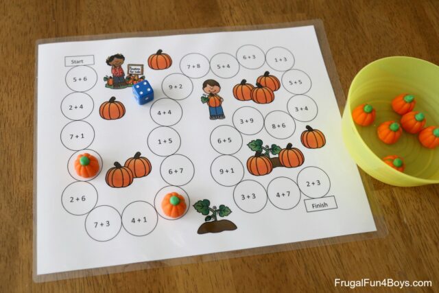 Pumpkin Patch Addition and Subtraction Math Game - Frugal Fun For Boys ...