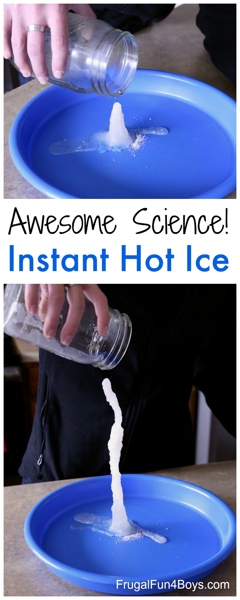 Awesome Science Experiment: Make Hot Ice with Baking Soda and Vinegar - Frugal Fun For Boys and Girls