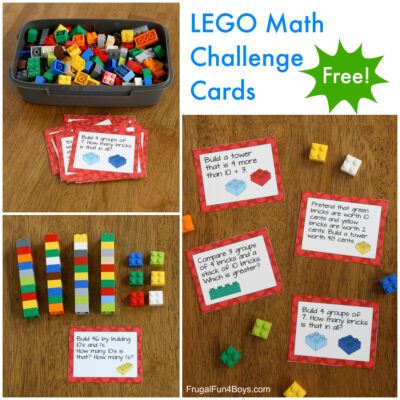 LEGO Math Printable Challenge Cards