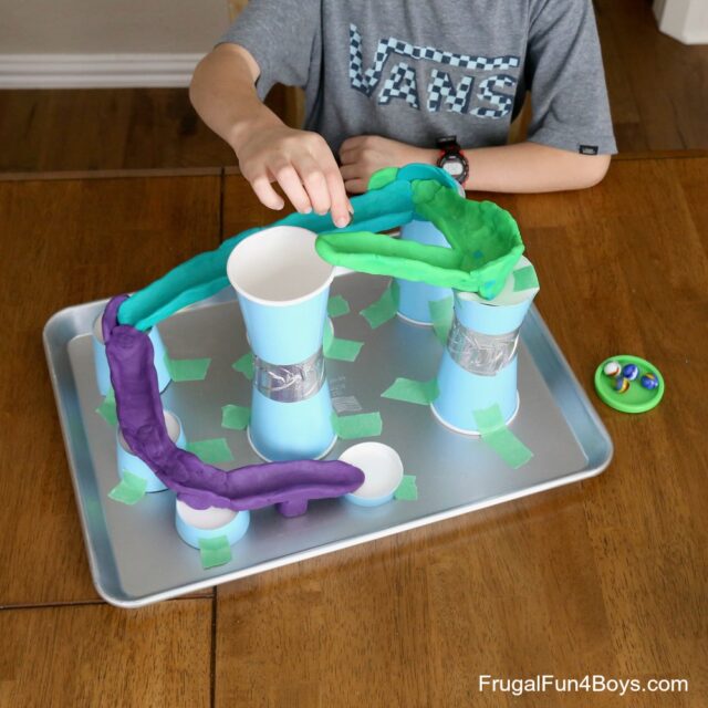 Marbles and Play Dough STEM Challenge - Frugal Fun For Boys and Girls