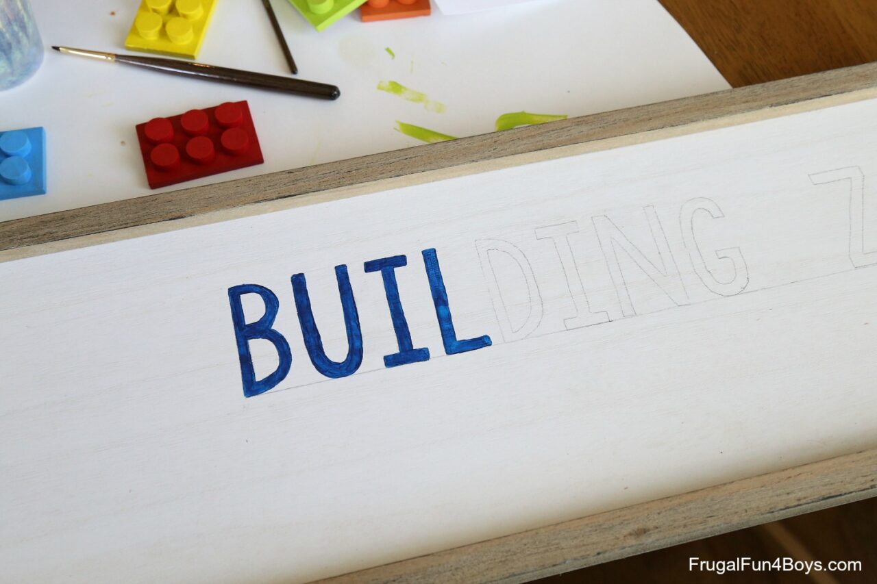 Easy DIY LEGO Building Zone Sign - Frugal Fun For Boys and Girls