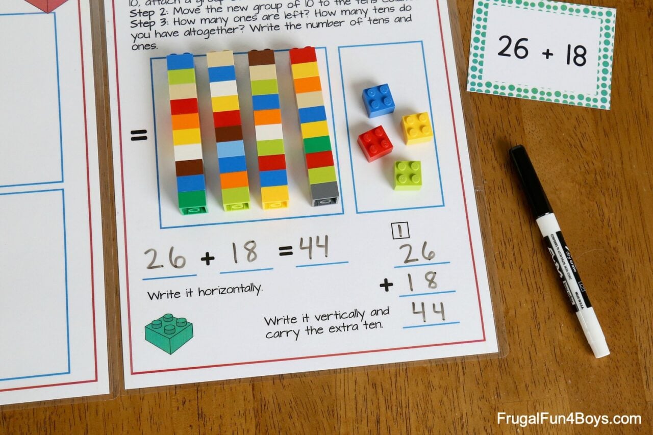 Addition with Regrouping with LEGO Bricks - Frugal Fun For Boys and Girls