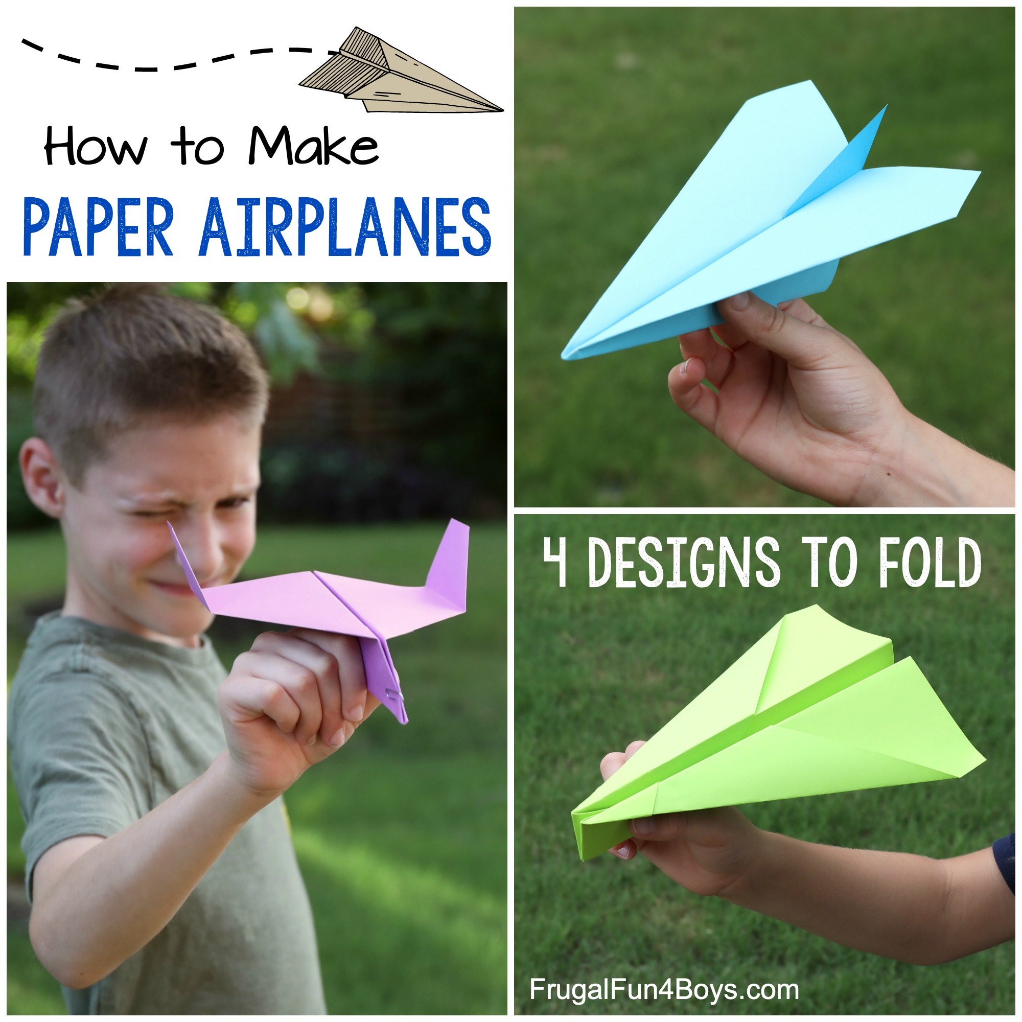 How to Make Awesome Paper Airplanes! 4 Designs Frugal