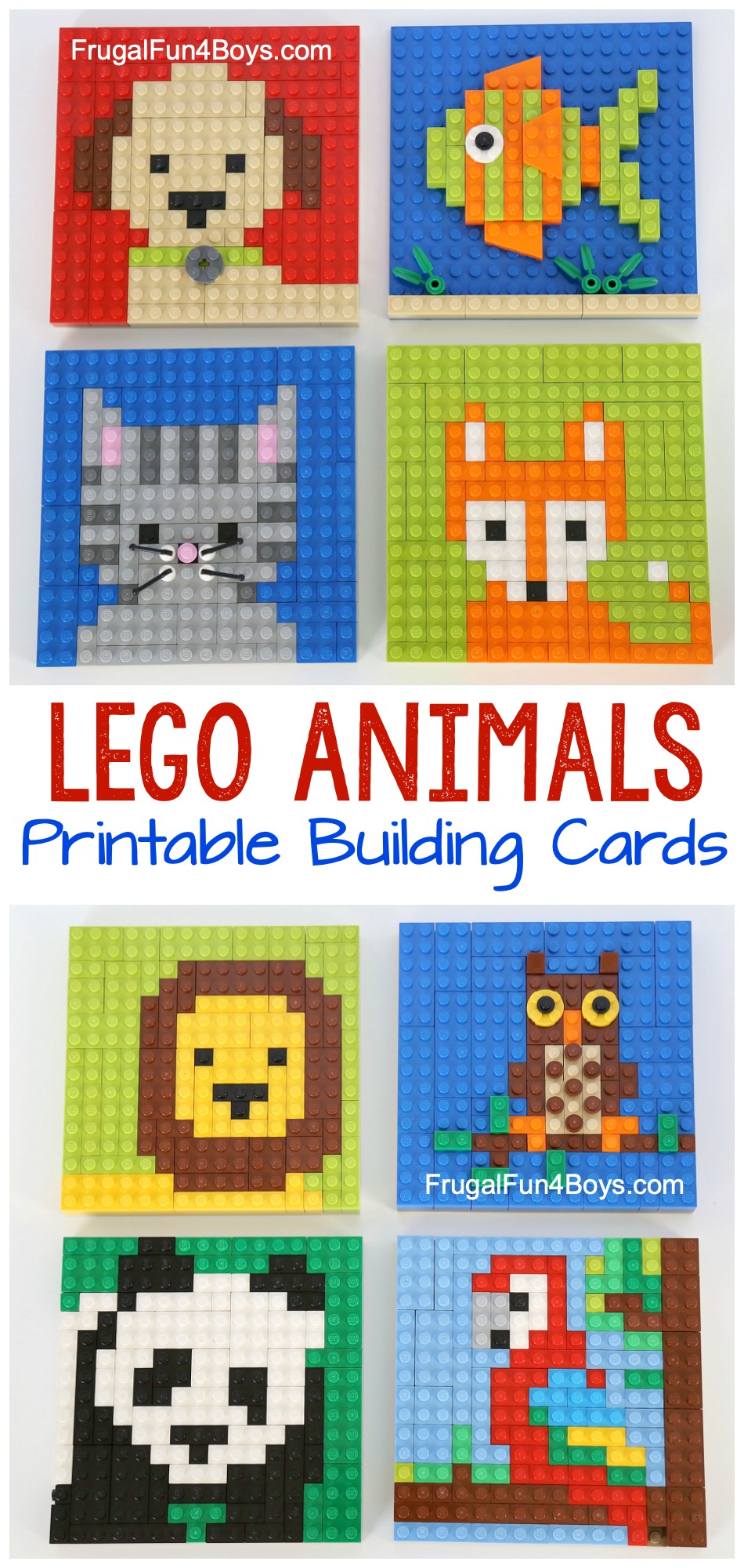 LEGO Animal Mosaic Building Cards - Frugal Fun For Boys and Girls