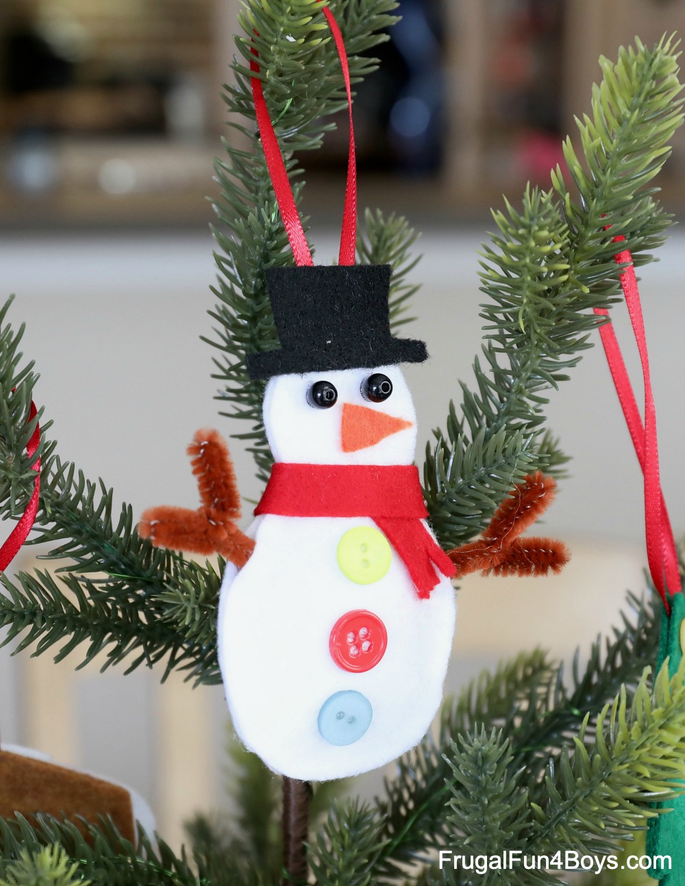 Felt Christmas Ornaments - Snowman