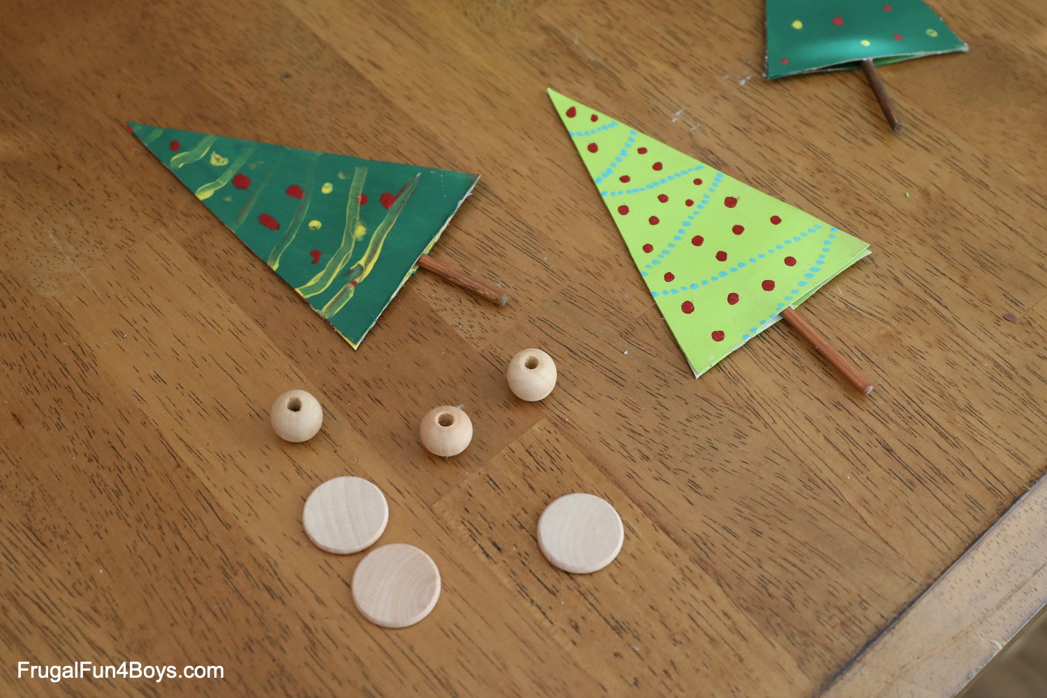 Cereal Box Trees Christmas Craft for Kids