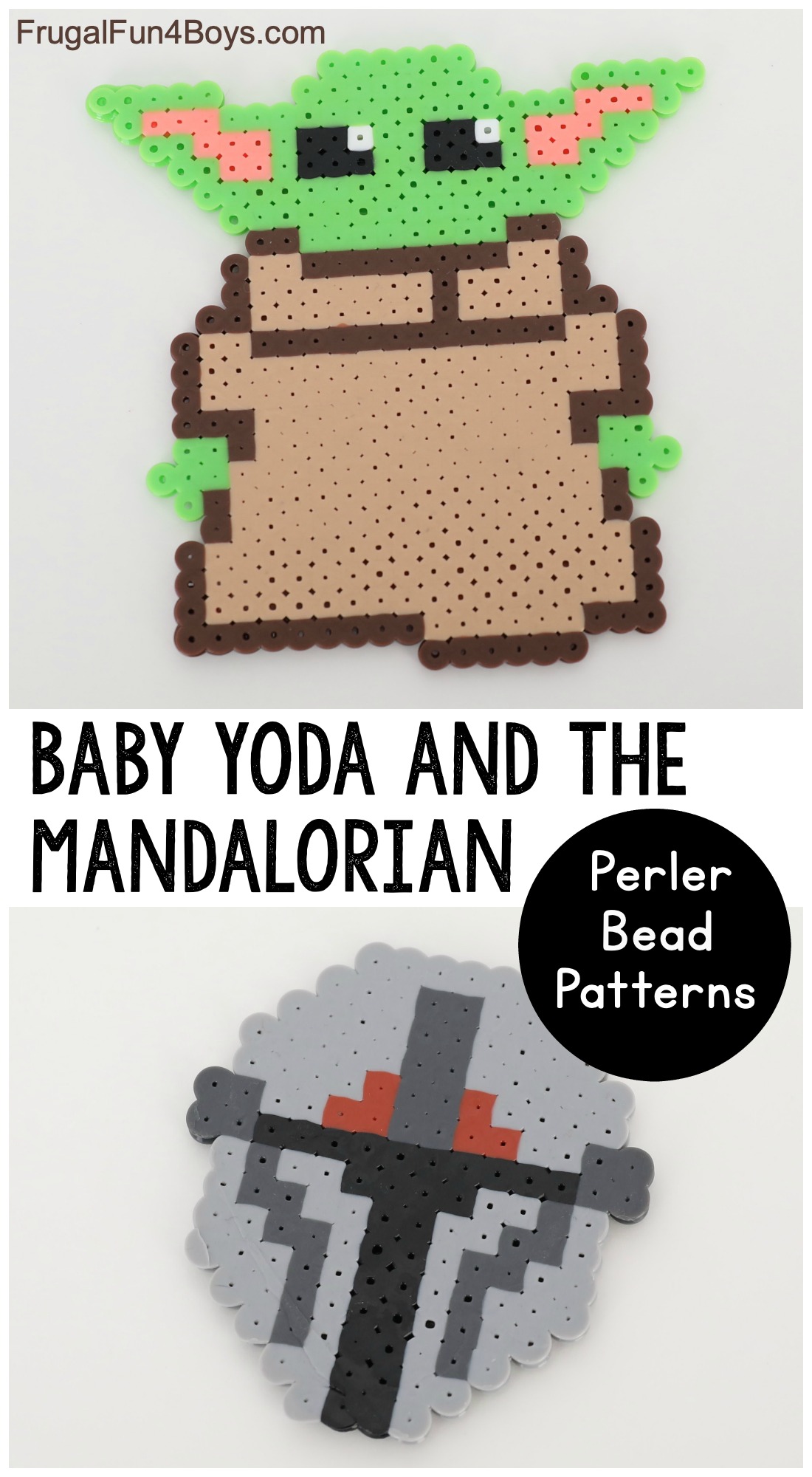Baby Yoda And Mandalorian Perler Bead Patterns Frugal Fun For Boys And Girls Season 2 of the mandalorian comes out at the end of the month, so get ready for an epic party! baby yoda and mandalorian perler bead