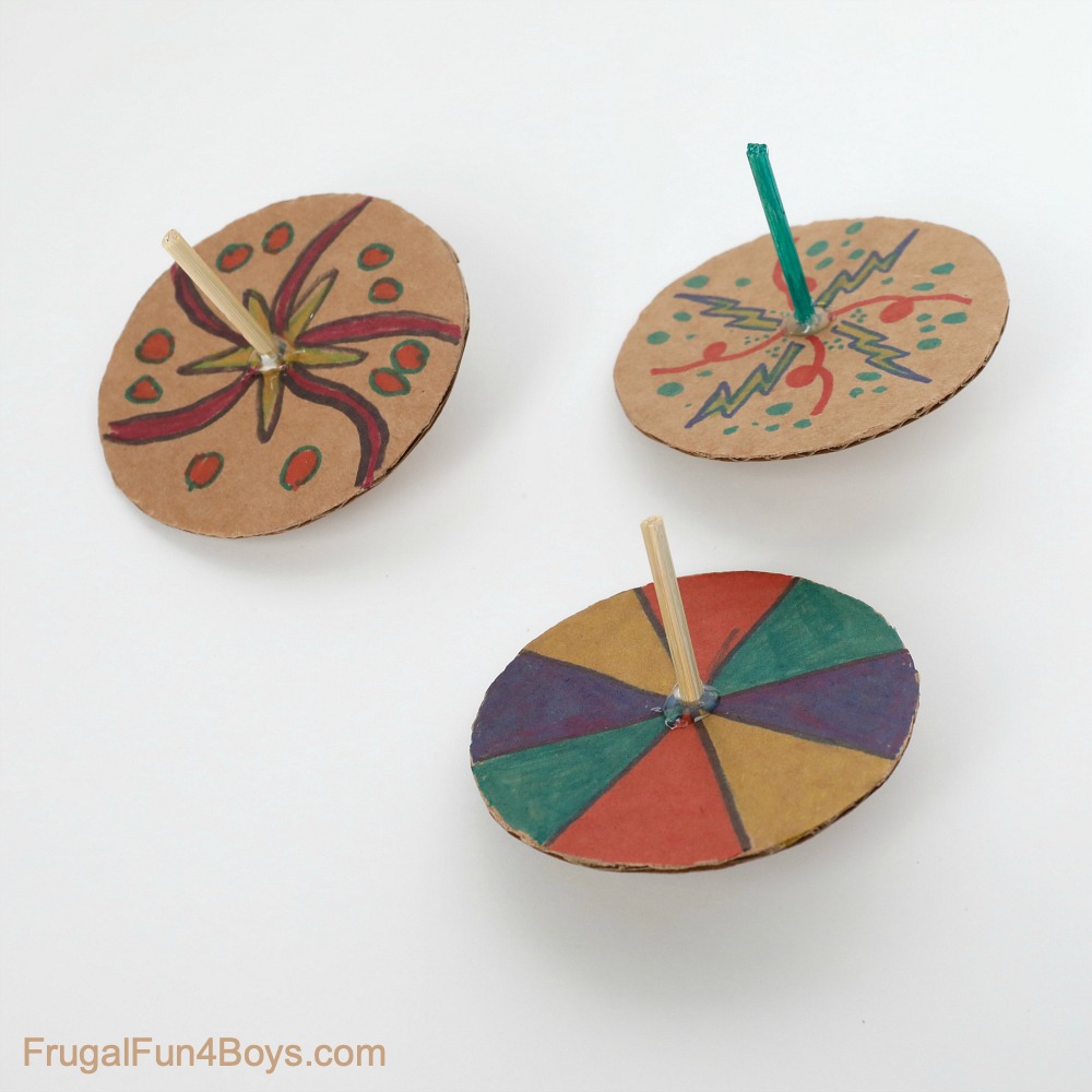 Make Spinning Tops with Cardboard and Marbles - Frugal Fun For Boys and  Girls