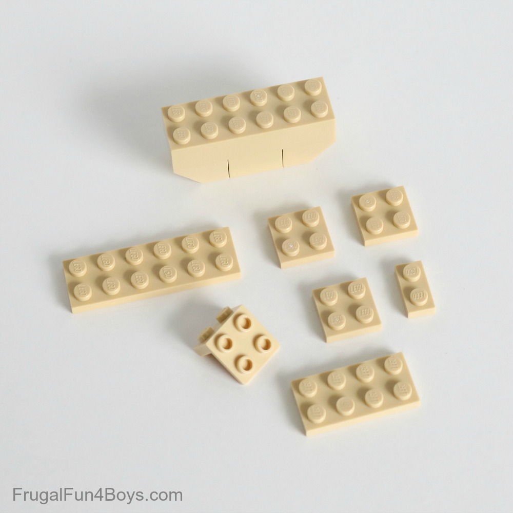 Lego Lot of 5 New Tan Plates 1 x 6 Dot Building Blocks Pieces