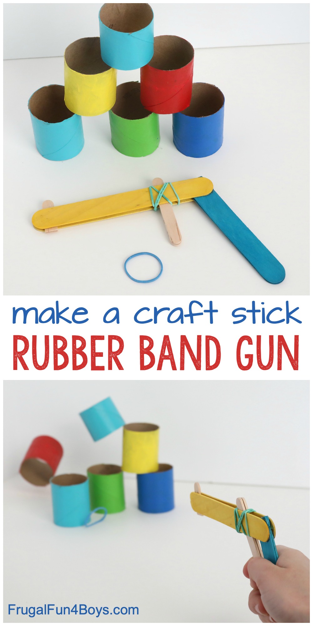 nationale vlag ornament Machtigen Make a Craft Stick Rubber Band Gun - Frugal Fun For Boys and Girls