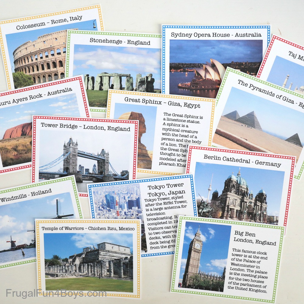 Famous World Landmark Building Cards