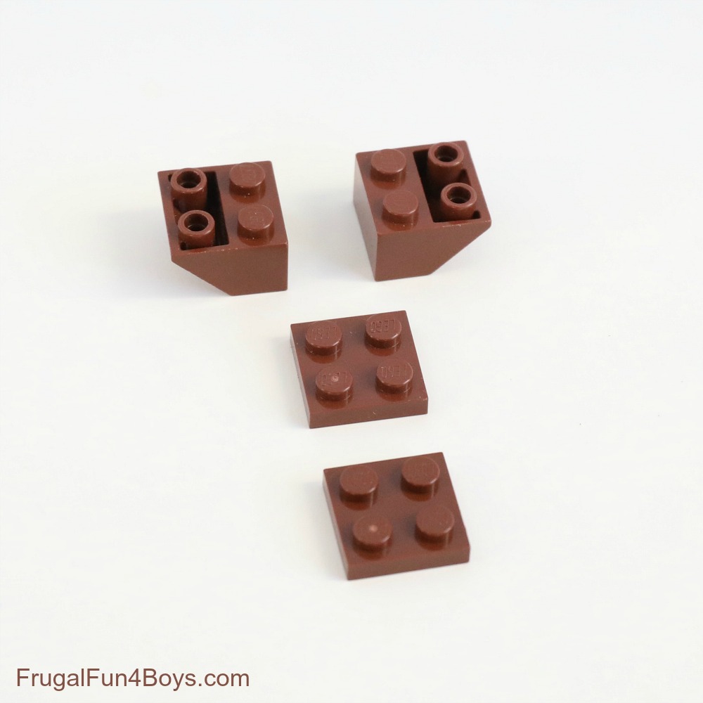 Lego 5 New Dark Brown Slope 30 1 x 1 x 2/3 Sloped Pieces