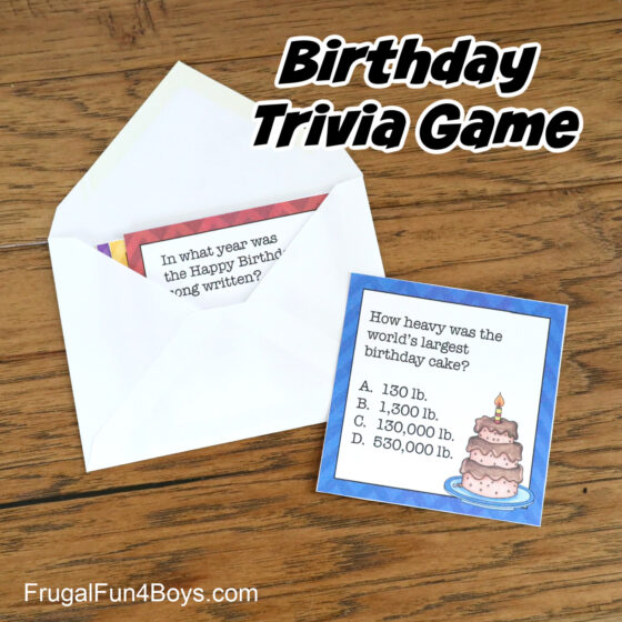 Printable Birthday Trivia Game - Frugal Fun For Boys and Girls