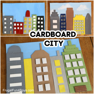 Cardboard City Skyline Collage