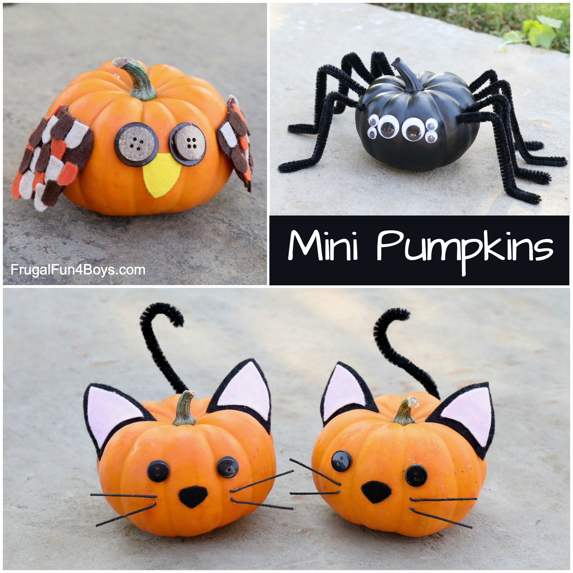 Easy Pumpkin Decorating Ideas - Frugal Fun For Boys and Girls