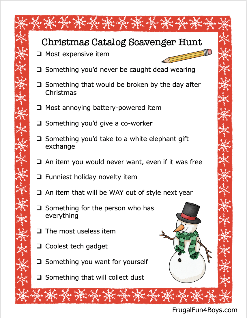 Christmas Catalog Scavenger Hunt Frugal Fun For Boys And Girls