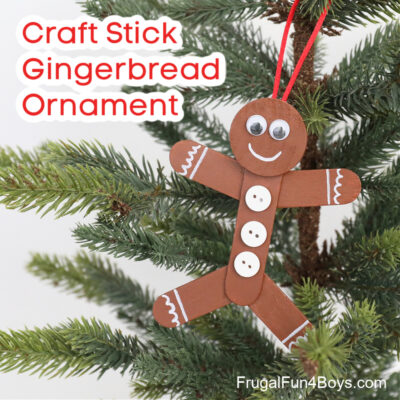 Craft Stick Gingerbread Man Ornament