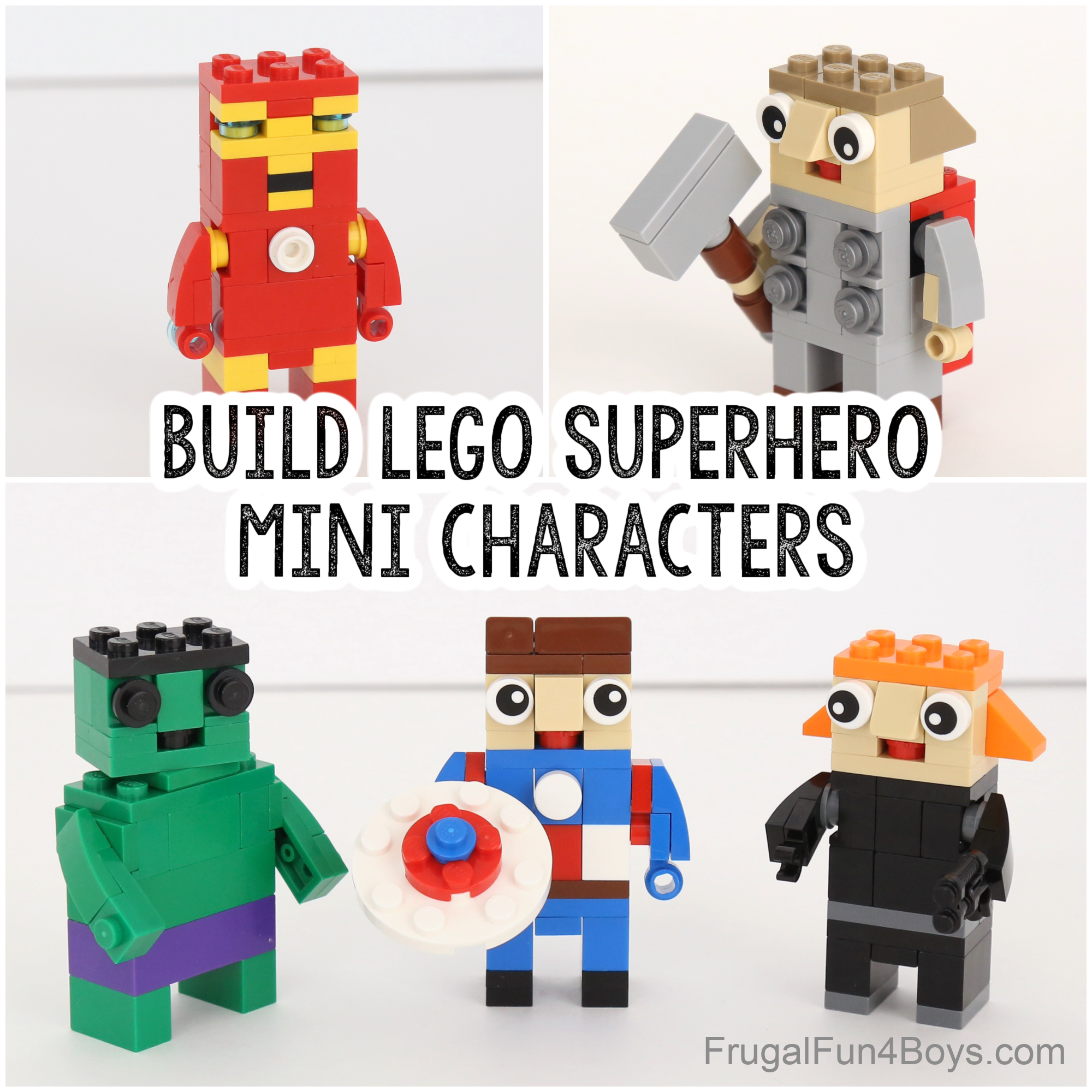 Build superhero characters with LEGO bricks