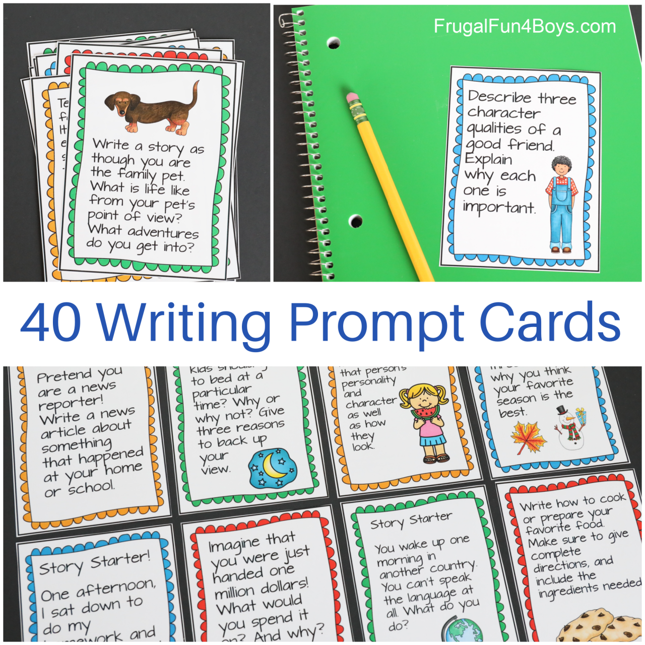 40 Printable Writing Prompts for 3rd, 4th, and 5th Graders - Frugal Fun ...