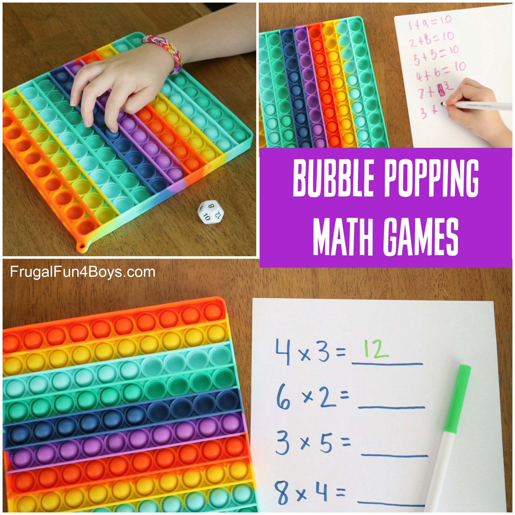 Kingmall Math Toys P0p with Numbers Big Size P0pp with Numbers Rainbow Square Fidgett Ttoy 100bubbles Learning Tool for Teachers to Create Kinds of Math Manipulatives【with 1-100 Numbers Tables】 