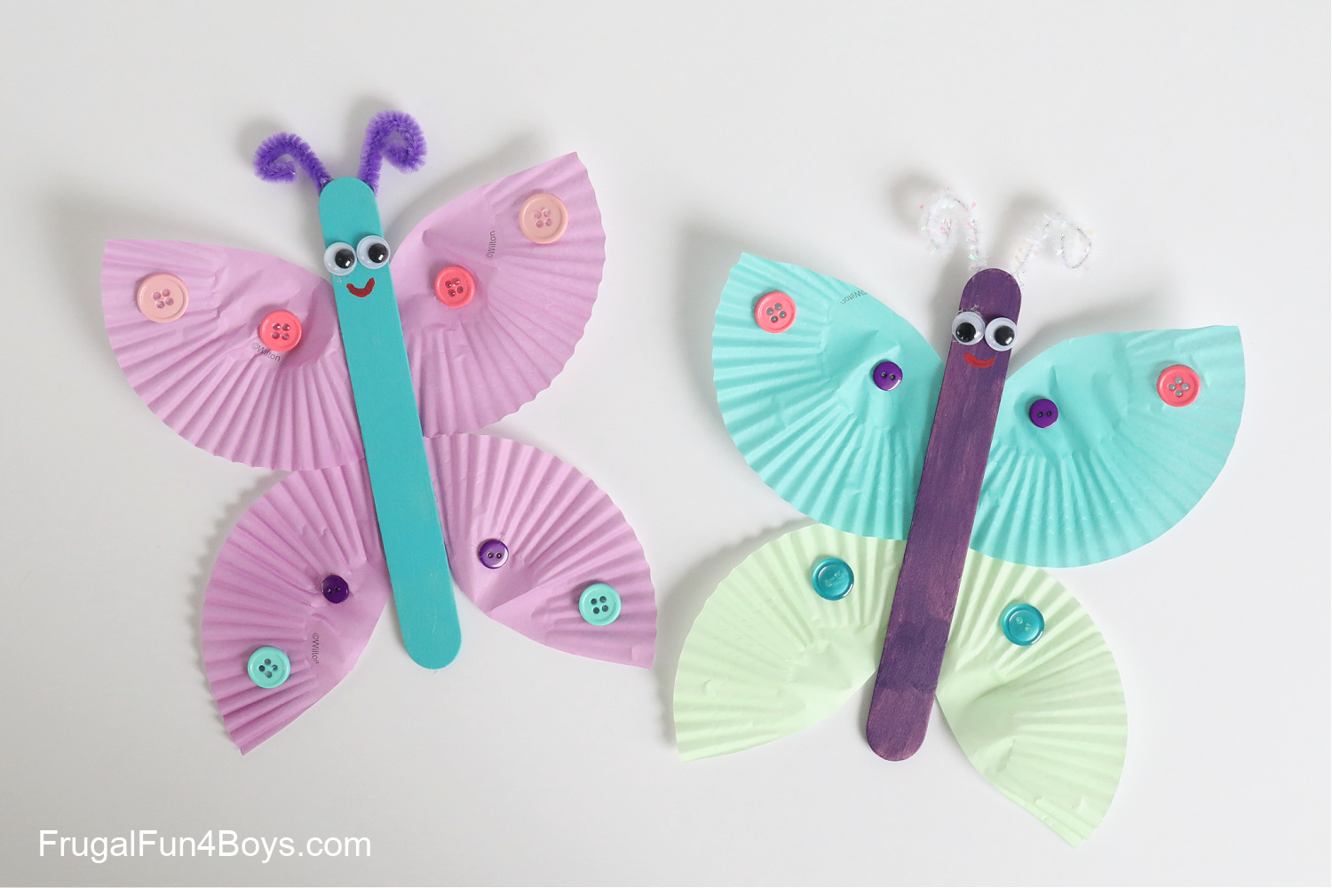 Cupcake Liner Butterfly Craft - Frugal Fun For Boys and Girls