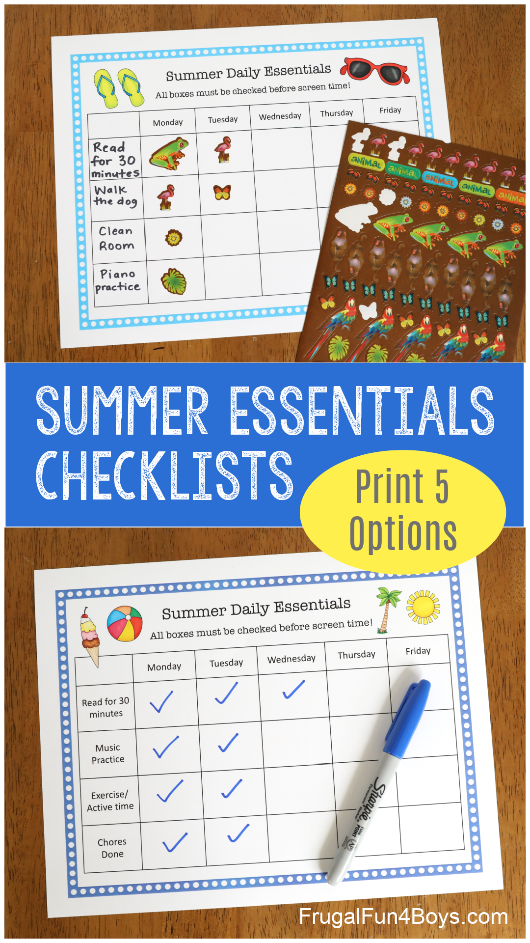 Summer Checklist for Kids