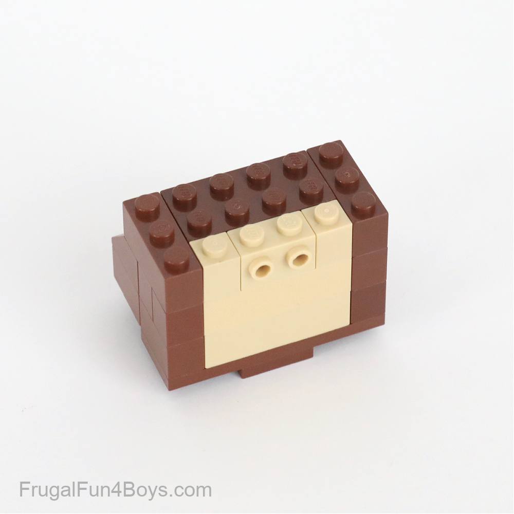 Lego 4 Brown 1x1 round brick block 