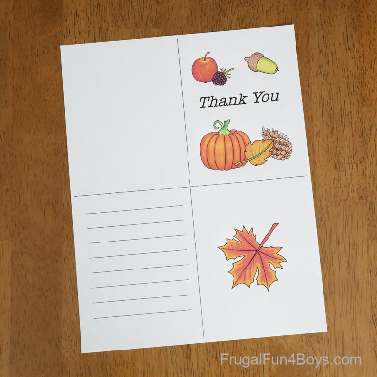 Printable Gratitude Cards {Kids Thanksgiving Activity} - Frugal Fun For ...