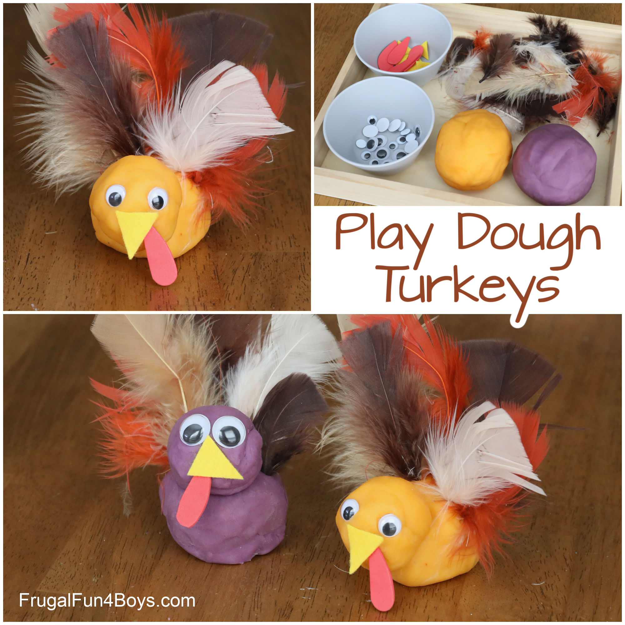 play dough turkeys