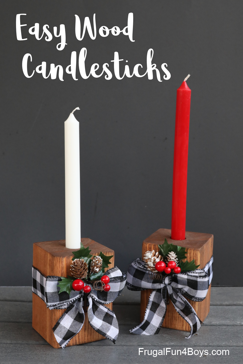Easy Wood Candle Holders {Kid Made!} - Frugal Fun For Boys and Girls