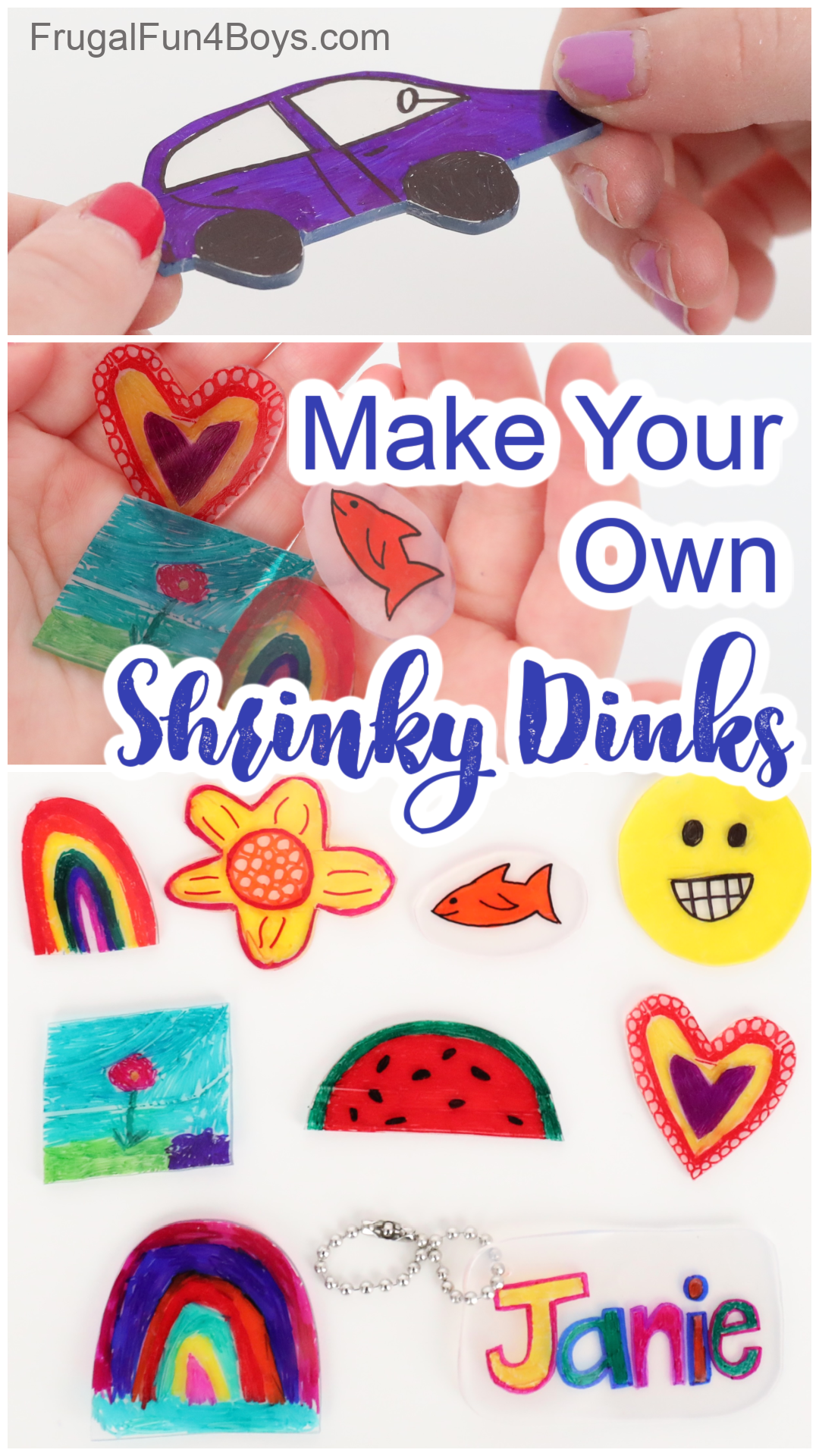 Vintage Sanrio Hello Kitty Shrinky Dinks Name Tag Clips DIY Craft 5 Piece  Lot | eBay