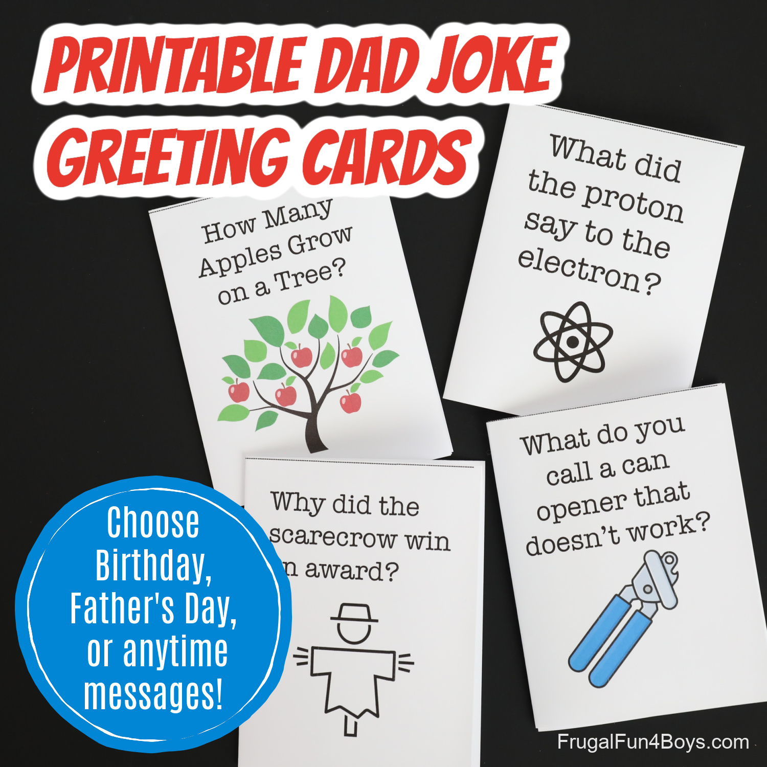Printable Dad Jokes Greeting Cards - Frugal Fun For Boys and Girls