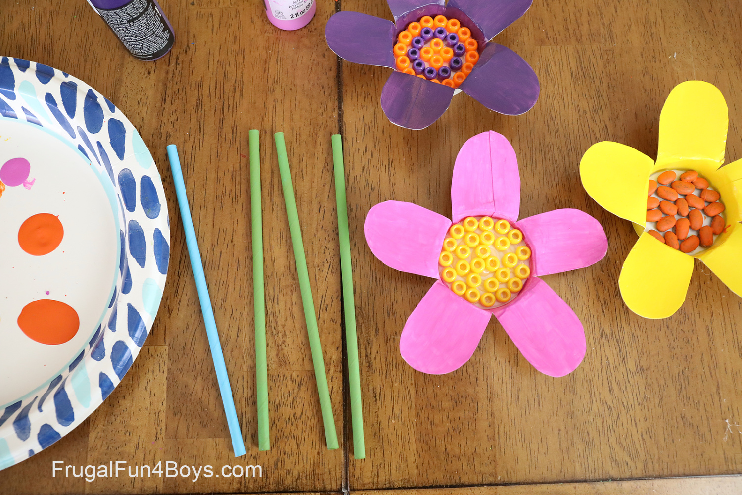 Paper Cup Flower Craft Frugal Fun For