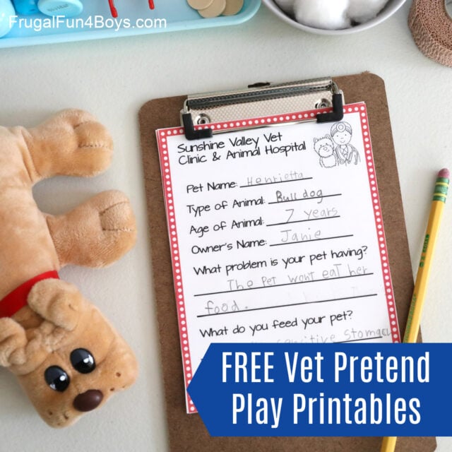 Free Vet Pretend Play Printables - Frugal Fun For Boys and Girls