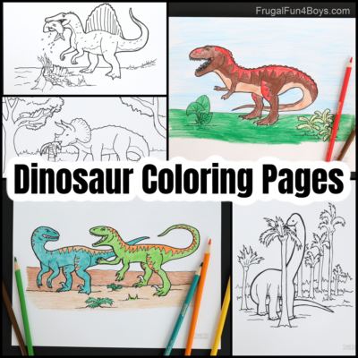 Five Awesome Dinosaur Coloring Pages