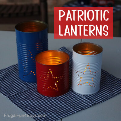 Patriotic Tin Can Lanterns