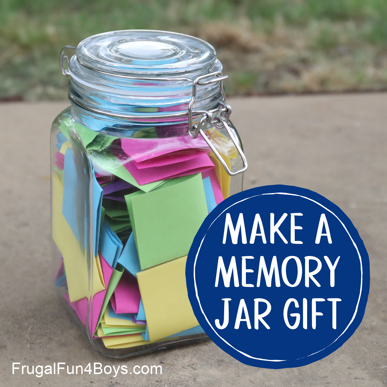 Memory jar gift idea - Fill a jar with hand written memories!
