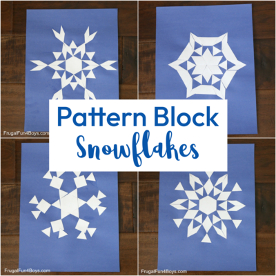Math Art:  Make Pattern Block Snowflakes
