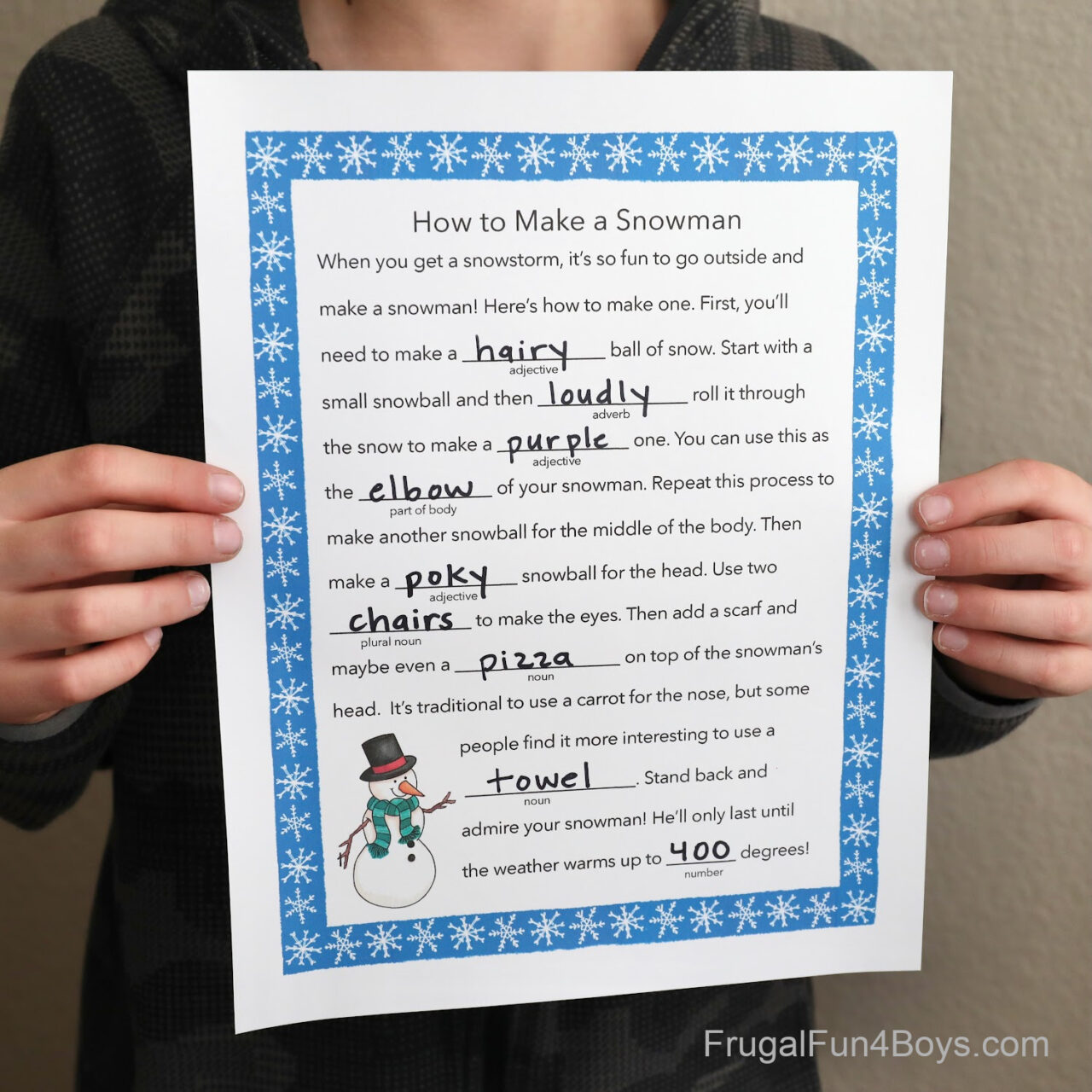 Winter Fill-in-the-Blank Stories - Frugal Fun For Boys and Girls