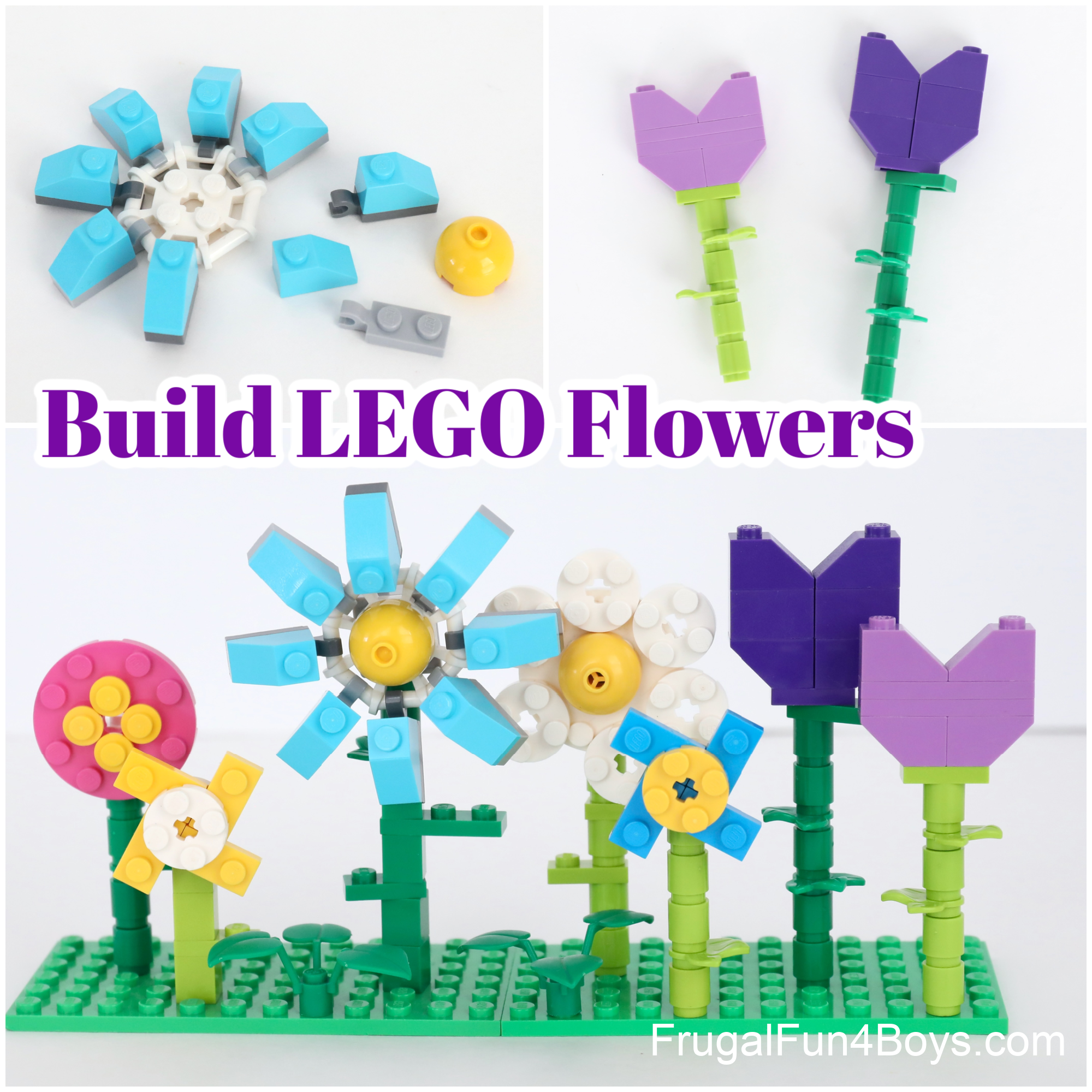 Build LEGO Flowers - Frugal Fun For Boys and Girls
